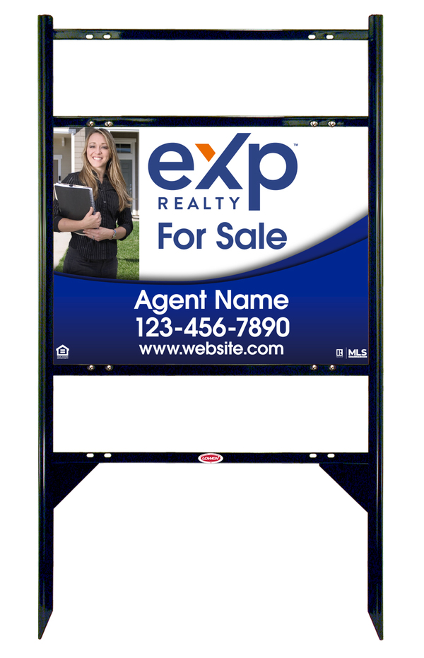 Angle Iron Frame with Two Rider Inserts and Photo Sign Panel Unit, 18h x 24w